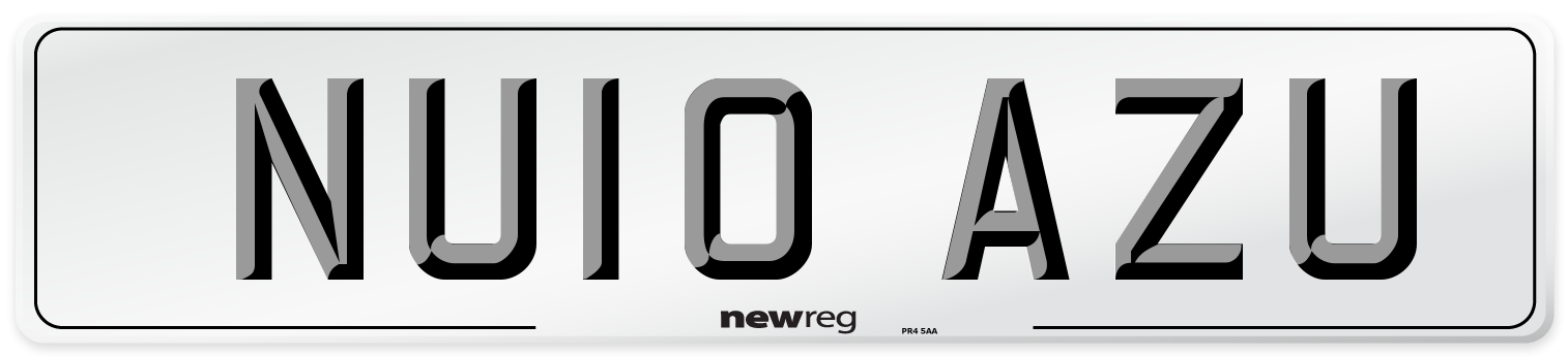NU10 AZU Number Plate from New Reg